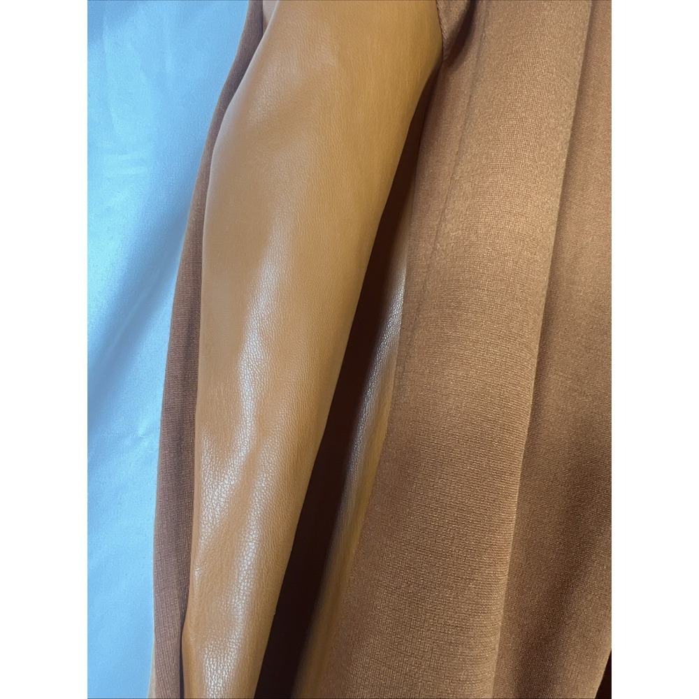 Ashley Stewart Faux Leather Paneled‎ Leggings caramel  22-24Elevated Look Womens - Picture 4 of 15